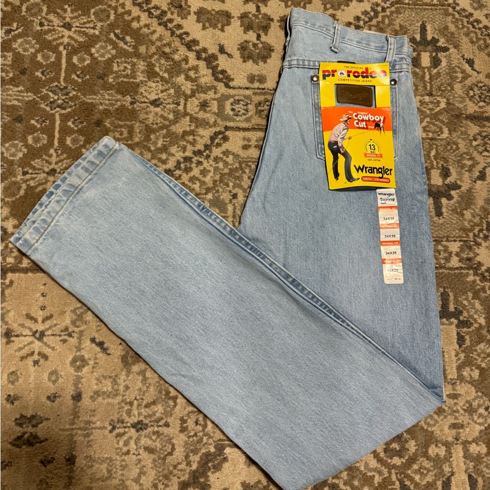 Vintage Wrangler, gold button collection light wash jeans 34x36